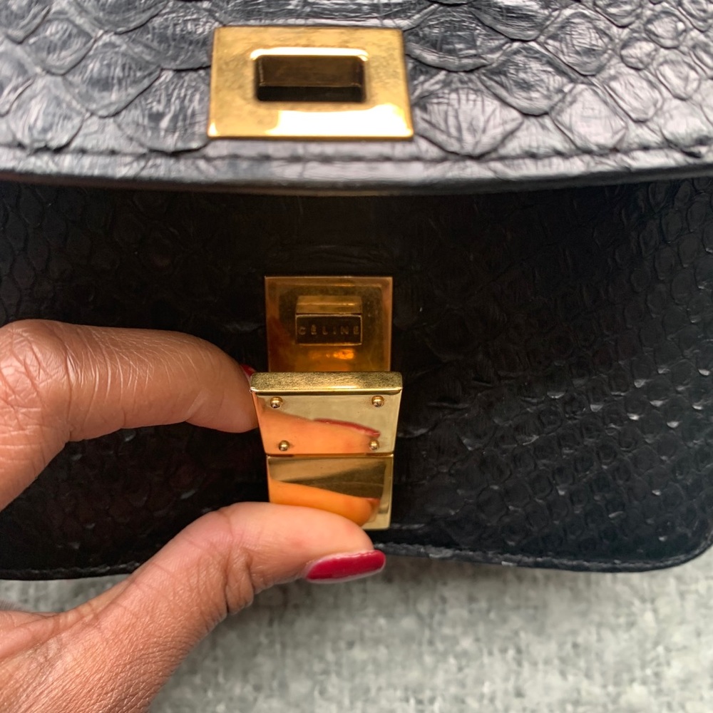 Celine Small Classic Box Bag - Black Python - Picture 6 of 10